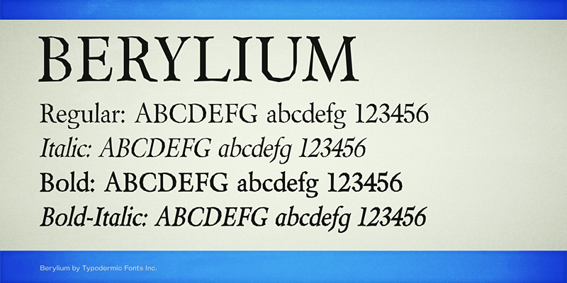 Пример шрифта Berylium #1