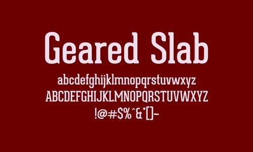 Пример шрифта Geared Slab #2