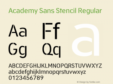 Пример шрифта Academy Sans Stencil #1