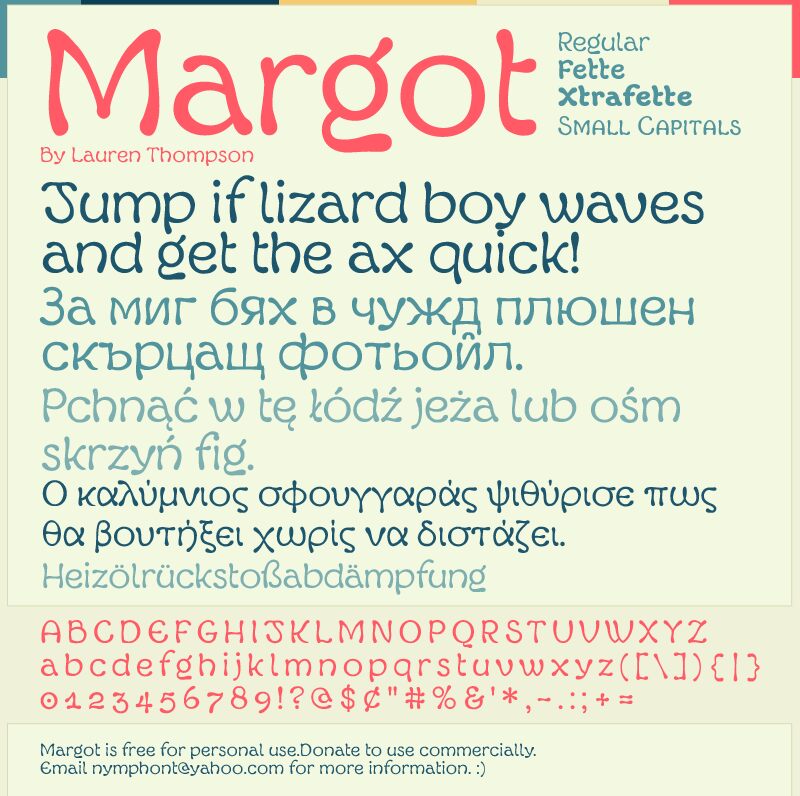Пример шрифта Margot #3