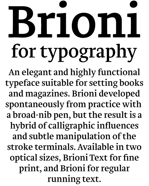 Пример шрифта Brioni Text #2
