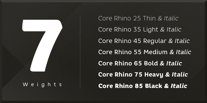 Пример шрифта Core Rhino #2