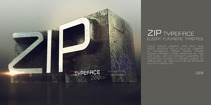 Пример шрифта Zip Typeface #1