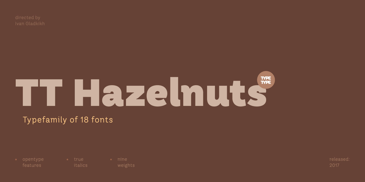 Пример шрифта TT Hazelnuts #2