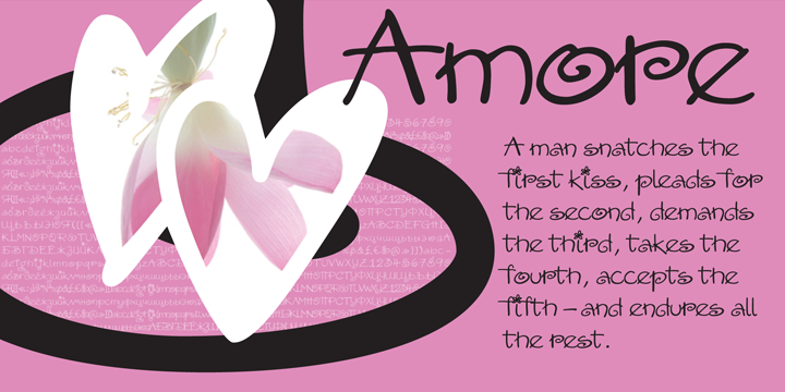 Пример шрифта Amore #3