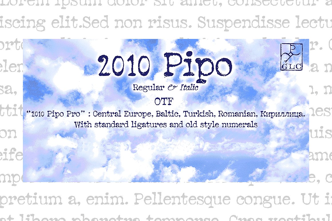 Пример шрифта 2010 Pipo #1