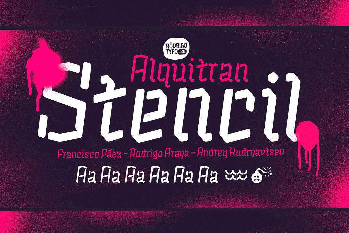 Пример шрифта Alquitran Stencil #1