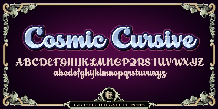 Пример шрифта LHF Cosmic Cursive #1