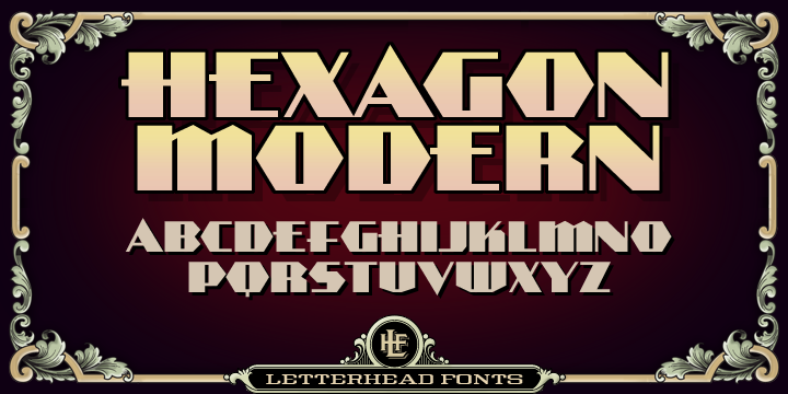 Пример шрифта LHF Hexagon Modern #1