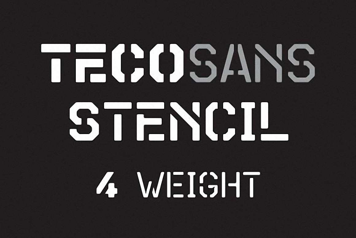 Пример шрифта Teco Sans Stencil #1