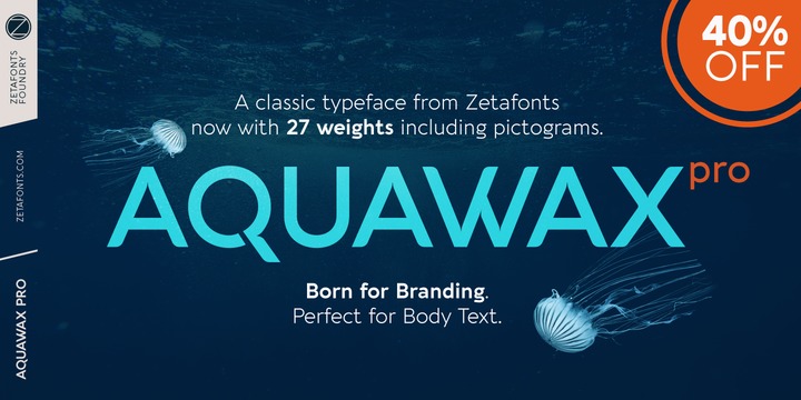 Пример шрифта Aquawax Pro #5