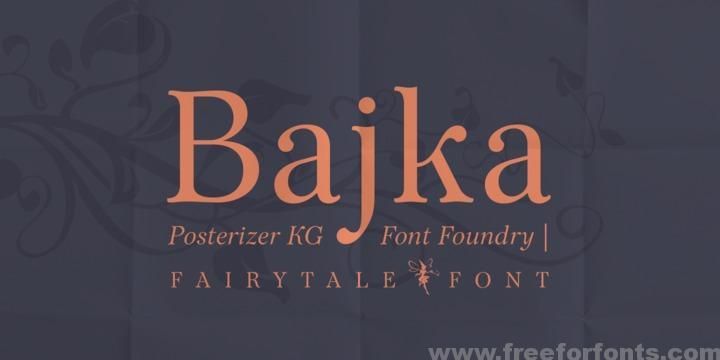 Пример шрифта Bajka #1