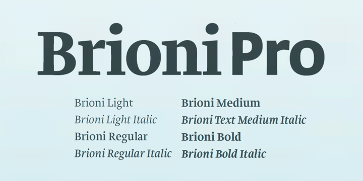 Пример шрифта Brioni Text Pro #1