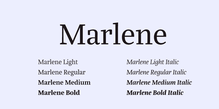 Пример шрифта Marlene #1
