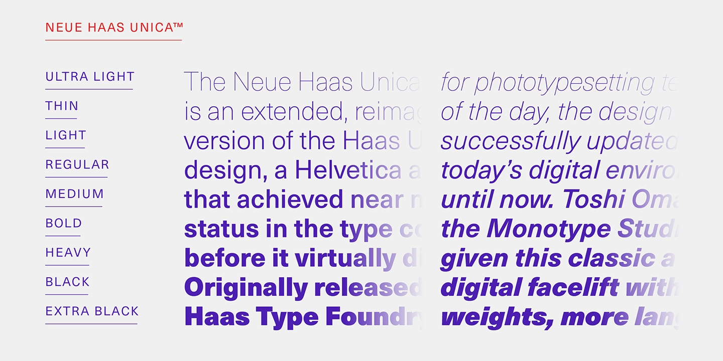 Пример шрифта Neue Haas Unica #3
