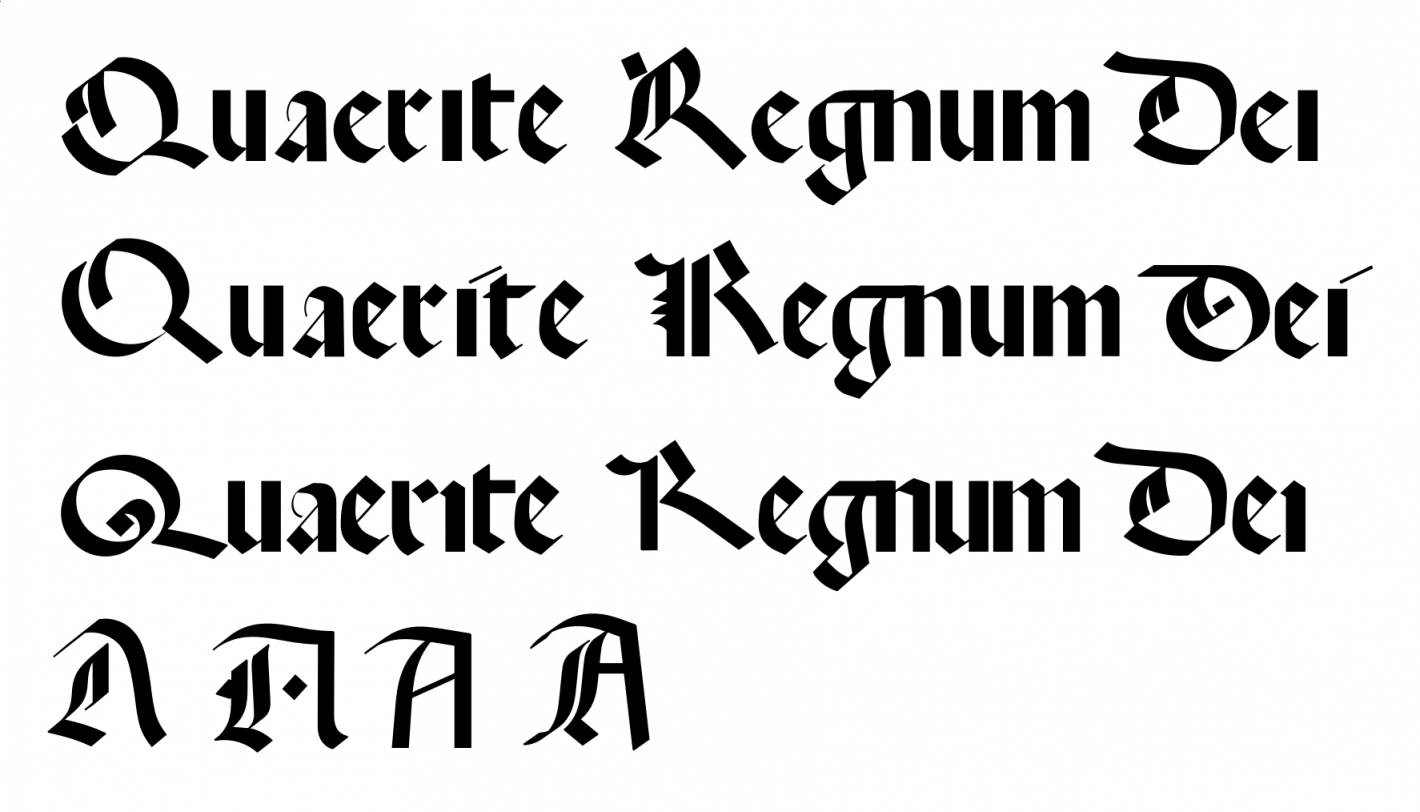 Пример шрифта QUAERITE REGNUM DEI #1