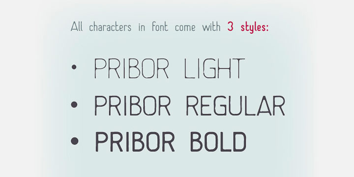 Пример шрифта Pribor #1