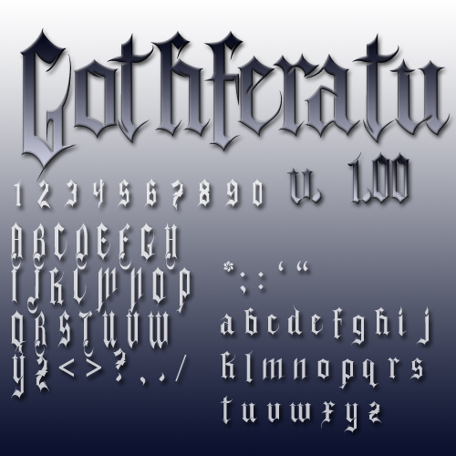 Пример шрифта Gothferatu #1
