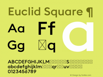 Пример шрифта Euclid Square #1
