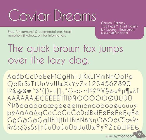 Пример шрифта CAVIAR DREAMS #1
