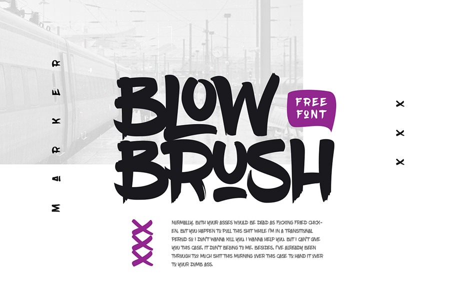 Пример шрифта Blowbrush #1