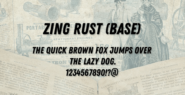 Пример шрифта Zing Rust #1