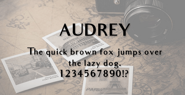 Пример шрифта Audrey #1