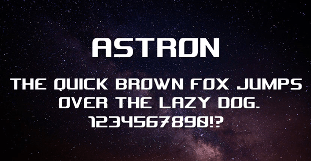 Пример шрифта Astron #1
