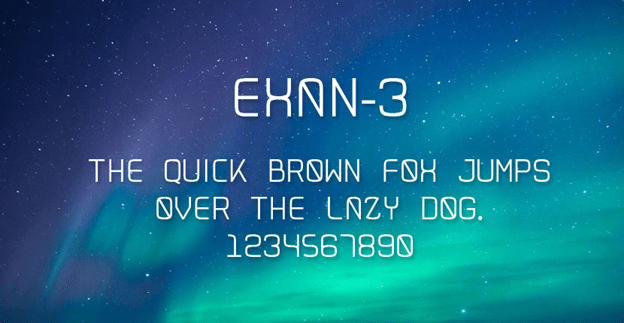 Пример шрифта Exan-3 #1