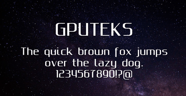 Пример шрифта Gputeks #1