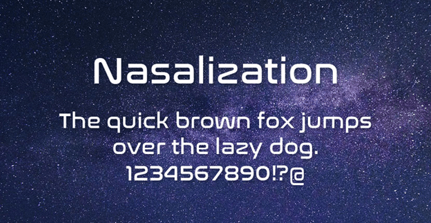Пример шрифта Nasalization #1