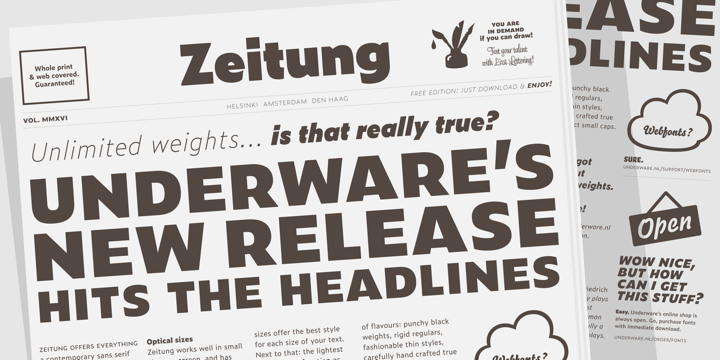 Пример шрифта Zeitung Mono Pro #2