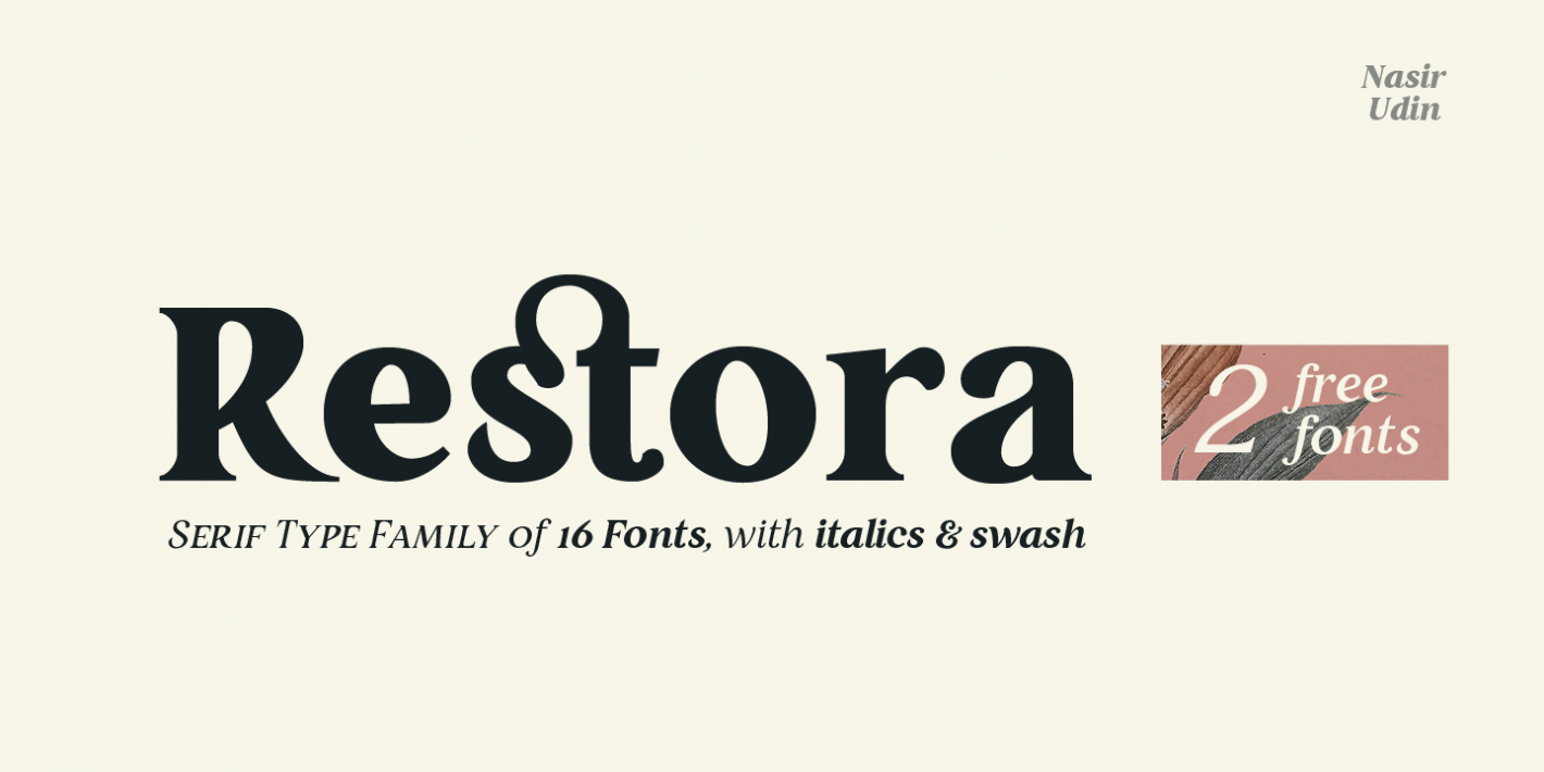 Пример шрифта Restora #1