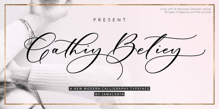 Пример шрифта Cathiy Betiey #1