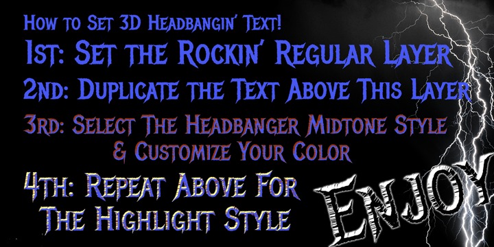 Пример шрифта Headbanger #3