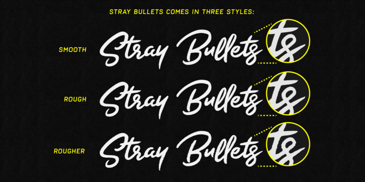 Пример шрифта Stray Bullets #3