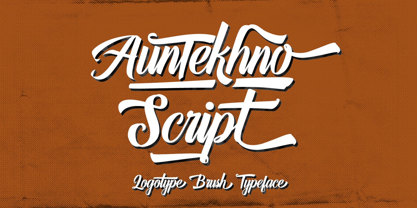Пример шрифта Auntekhno Script #1