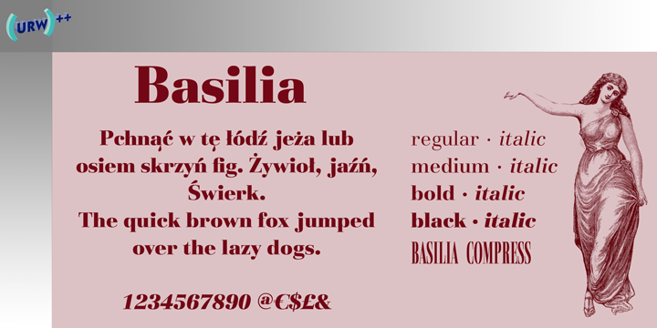 Пример шрифта Basilia #1