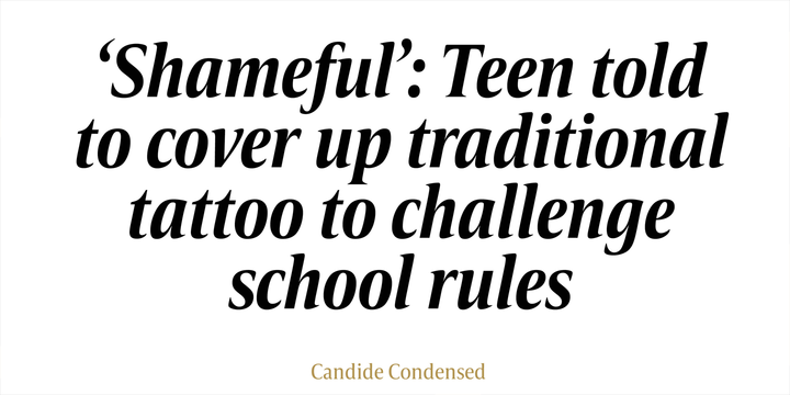Пример шрифта Candide Condensed #3