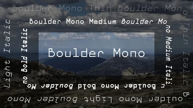 Пример шрифта Boulder Mono #1