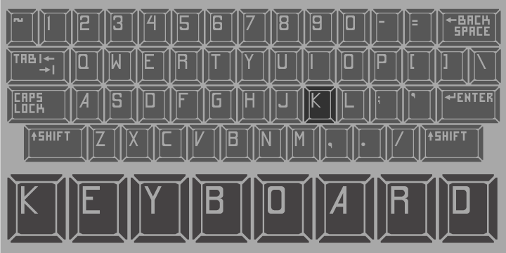 Пример шрифта Keyboard #1
