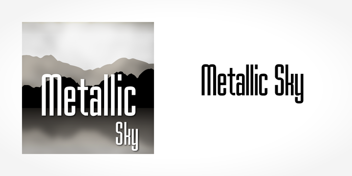 Пример шрифта Metallic Sky #1