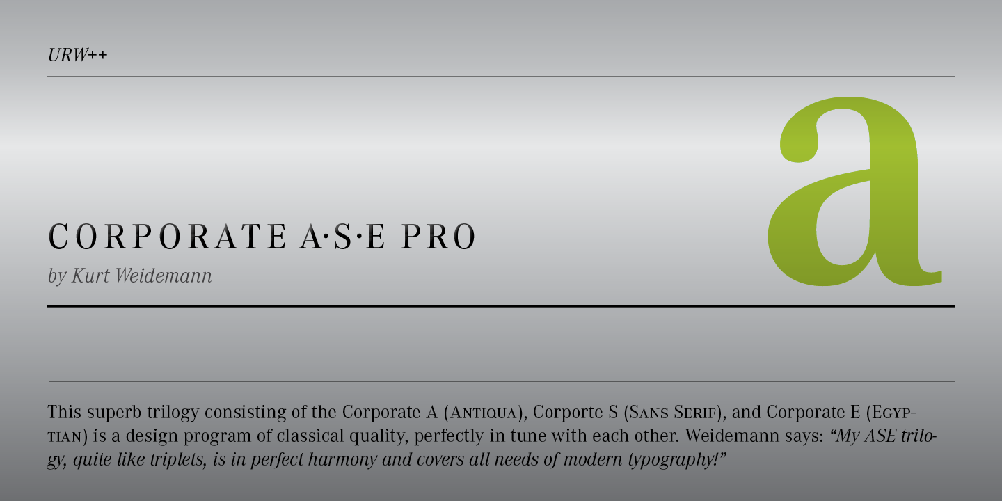 Пример шрифта Corporate A Pro #2