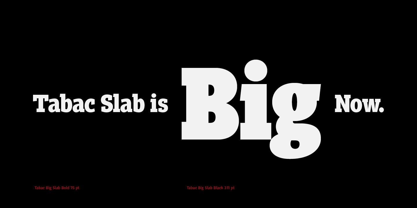 Пример шрифта Tabac Big Slab #1