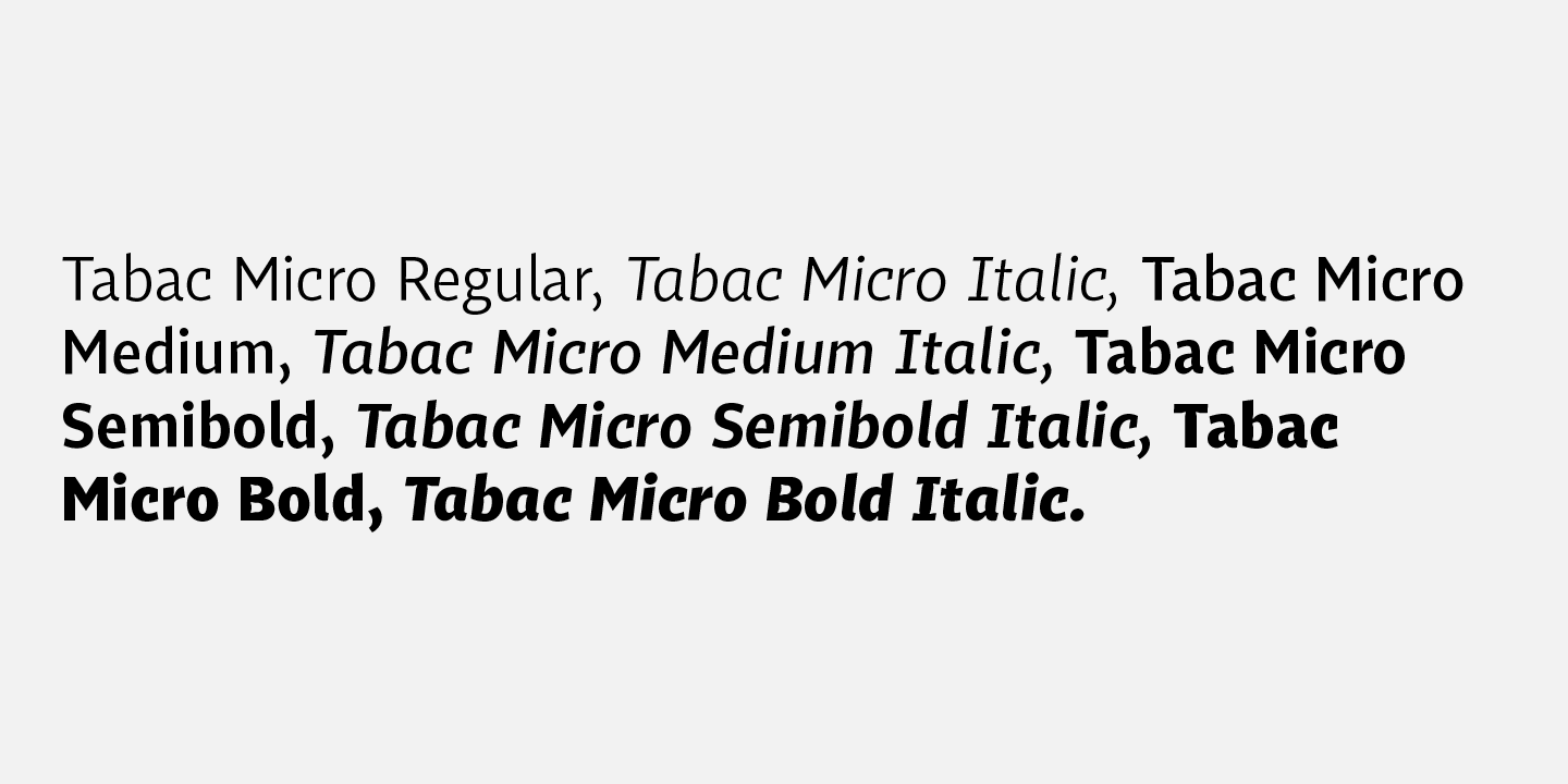 Пример шрифта Tabac Micro #3