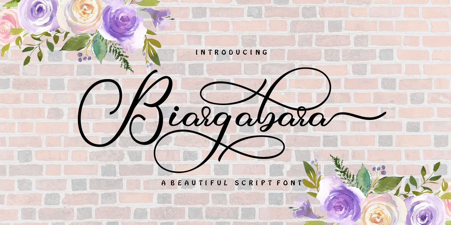 Пример шрифта Biargabara Script #1