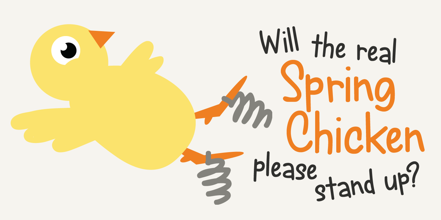 Пример шрифта Spring Chicken #3