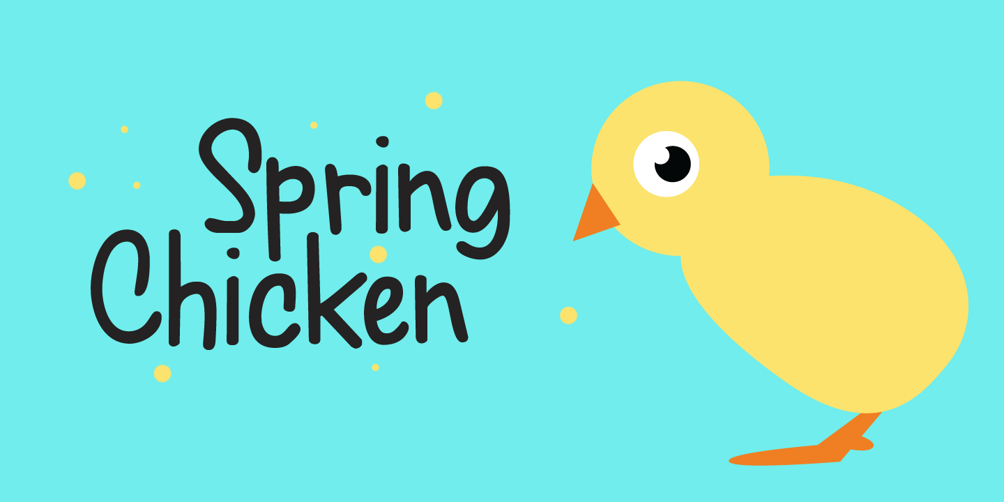Пример шрифта Spring Chicken #1