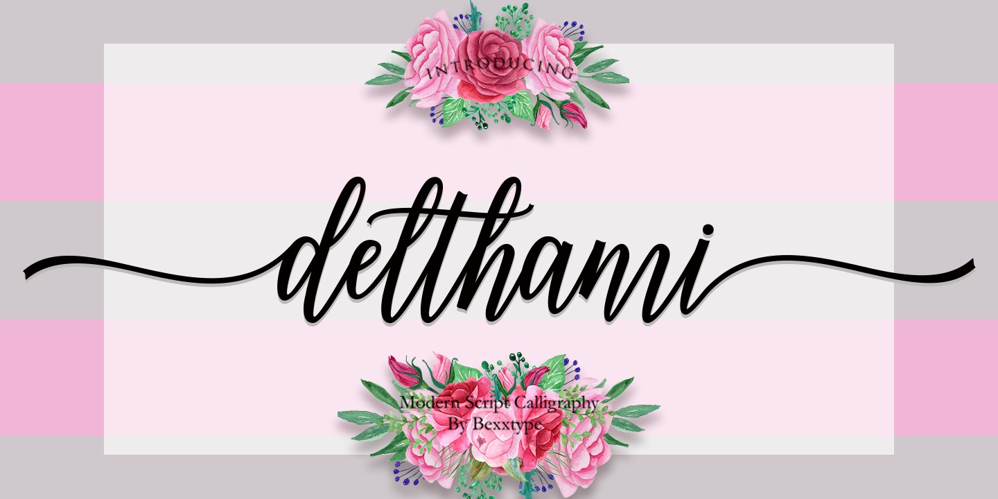 Пример шрифта Delthami Script #1