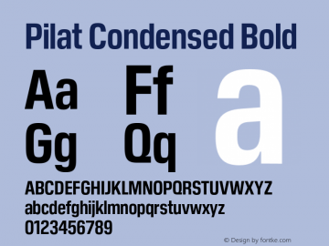 Пример шрифта Pilat Condensed #1
